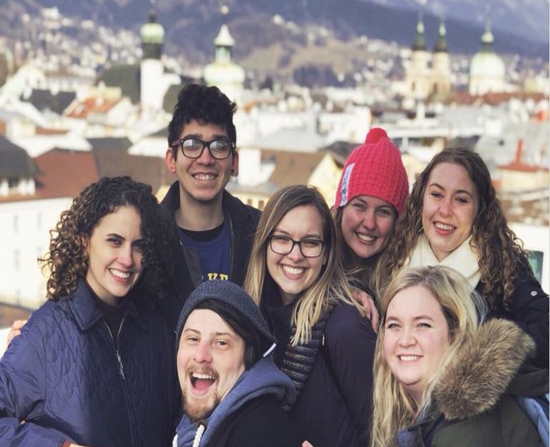 group of students in austria