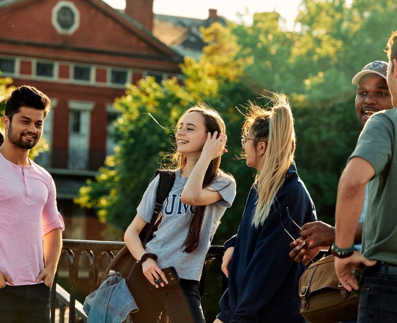 student on campus