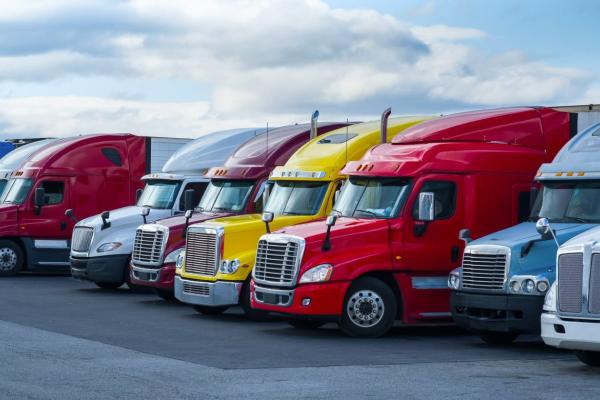 Photo of parked trucks